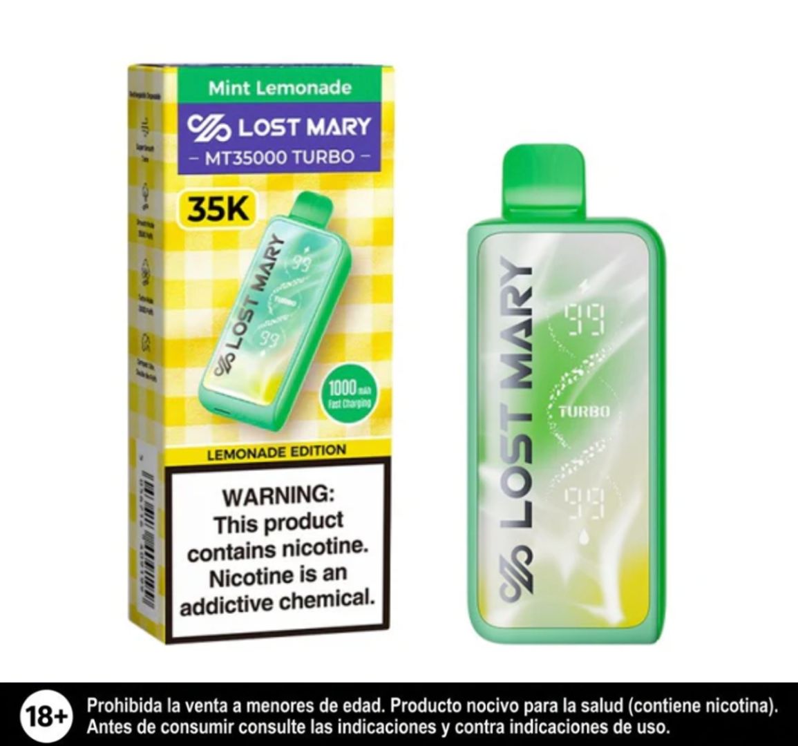 Lost Mary Mint Lemonade 35.000 Puffs Mt Turbo