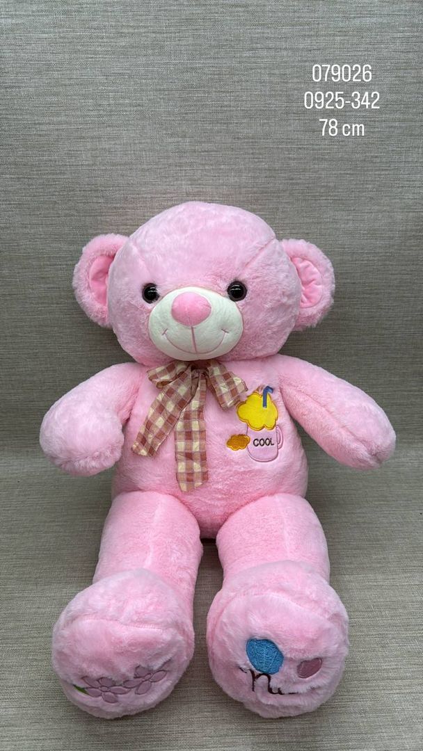 OSO PATAS LARGAS CON MOÑO Y BORDADO 78 CM