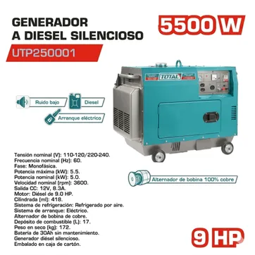 Imagen del producto PLANTA ELECTRICA DIESEL 5.5 KW 9.0 HP SILENCIOSA