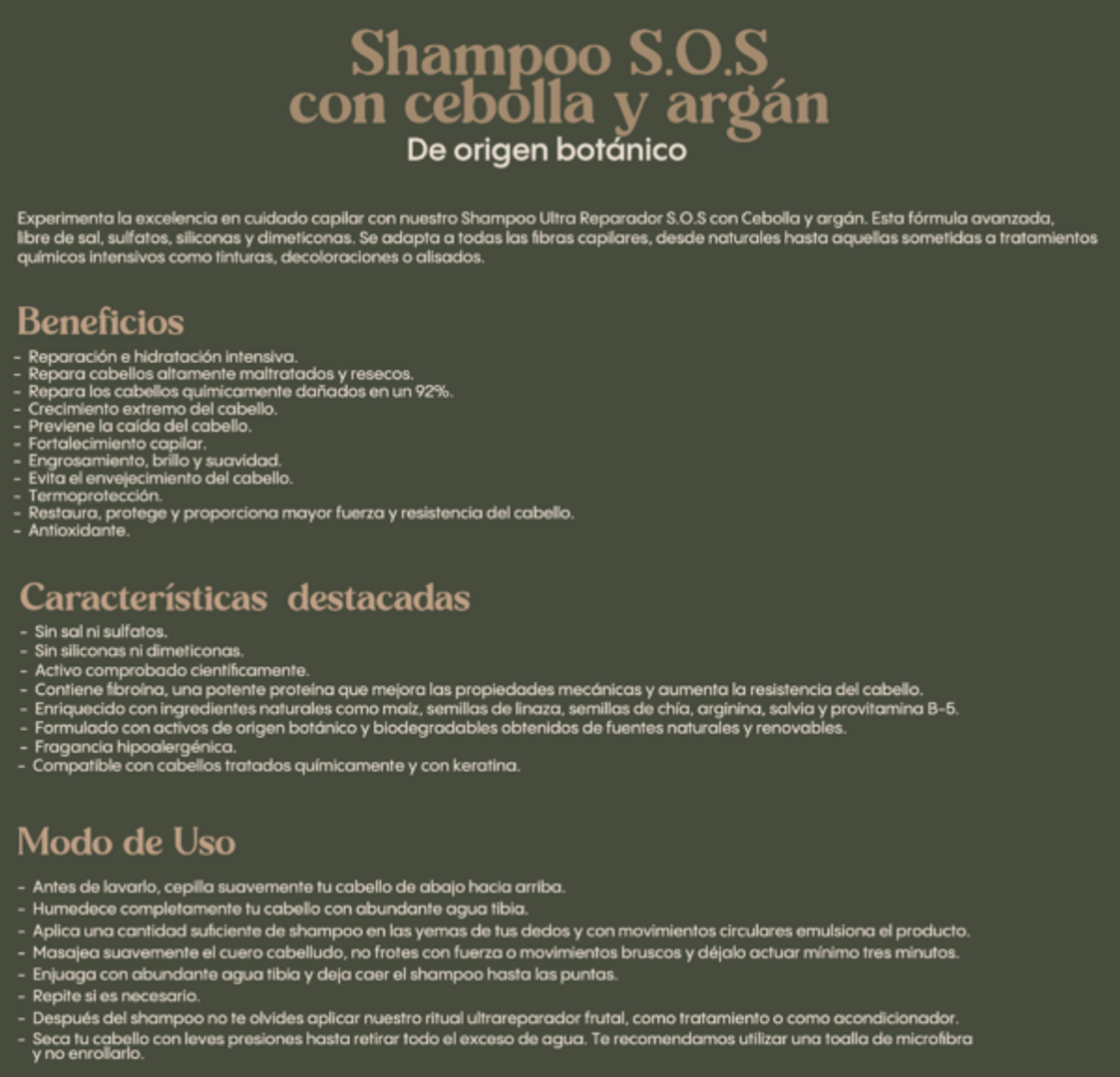 SHAMPOO CEBOLLA Y ARGAN RITUAL BOTANICO