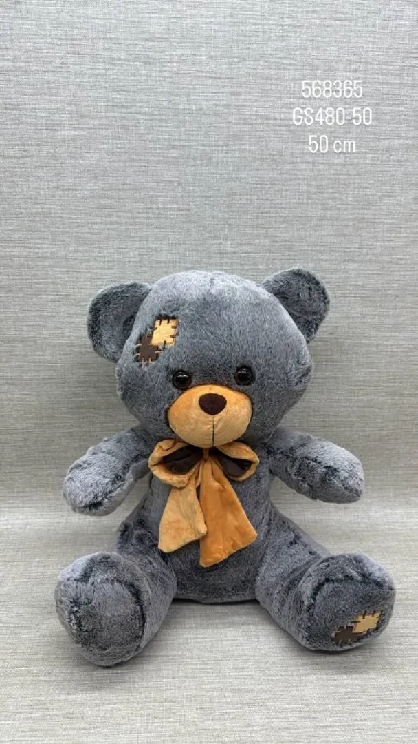OSO GRIS CON PARCHES 50 CM
