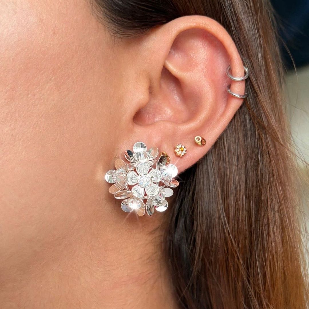 Arete flor Bouquet Cristal