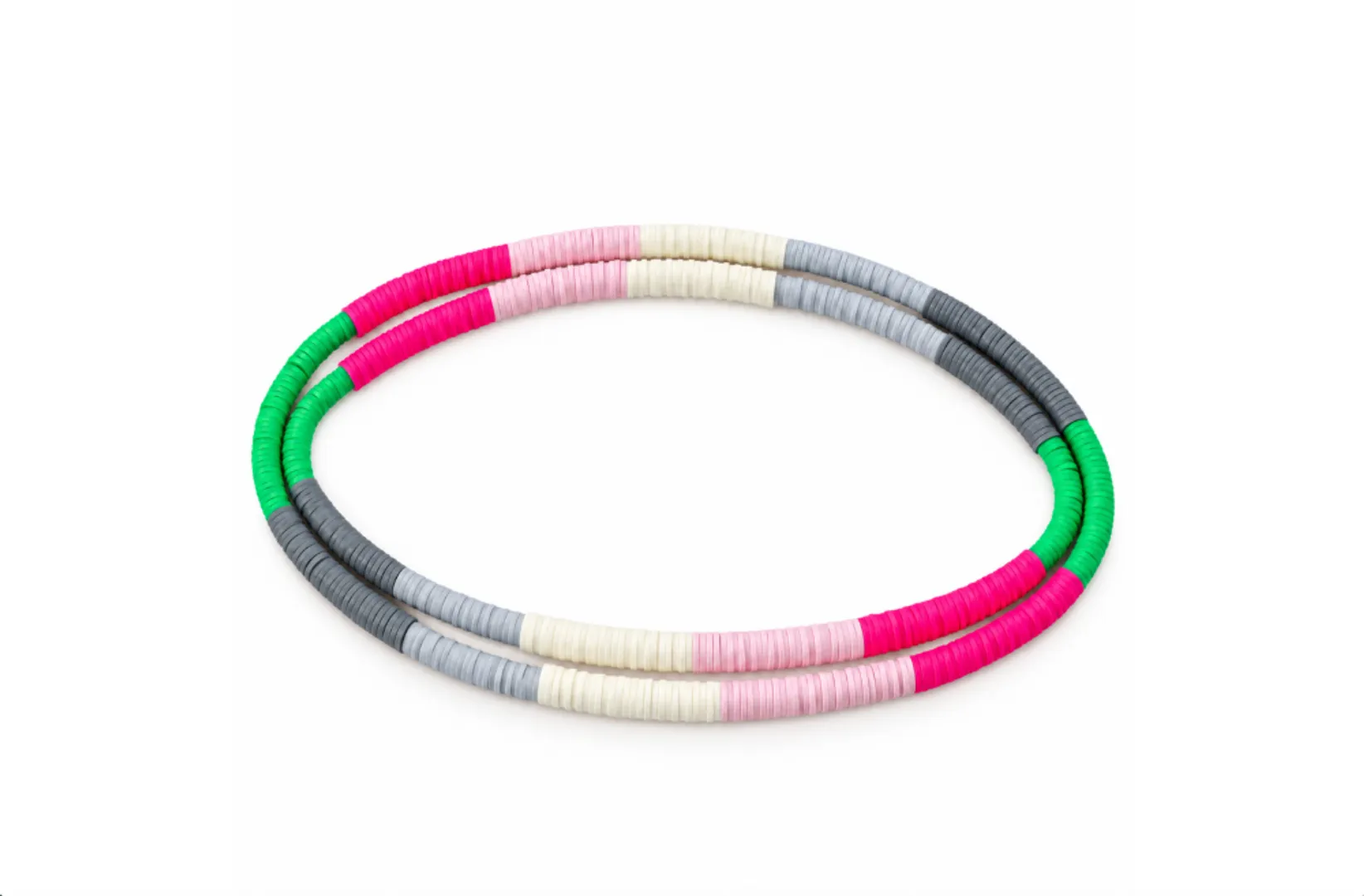 LONG POLYMER DISC NECKLACE