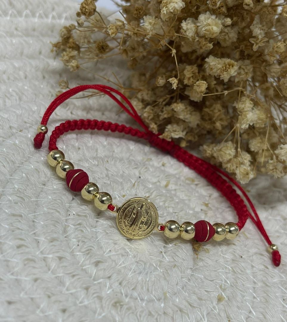 Pulsera tejida san benito mini balin 5mm liso y neopreno 6mm