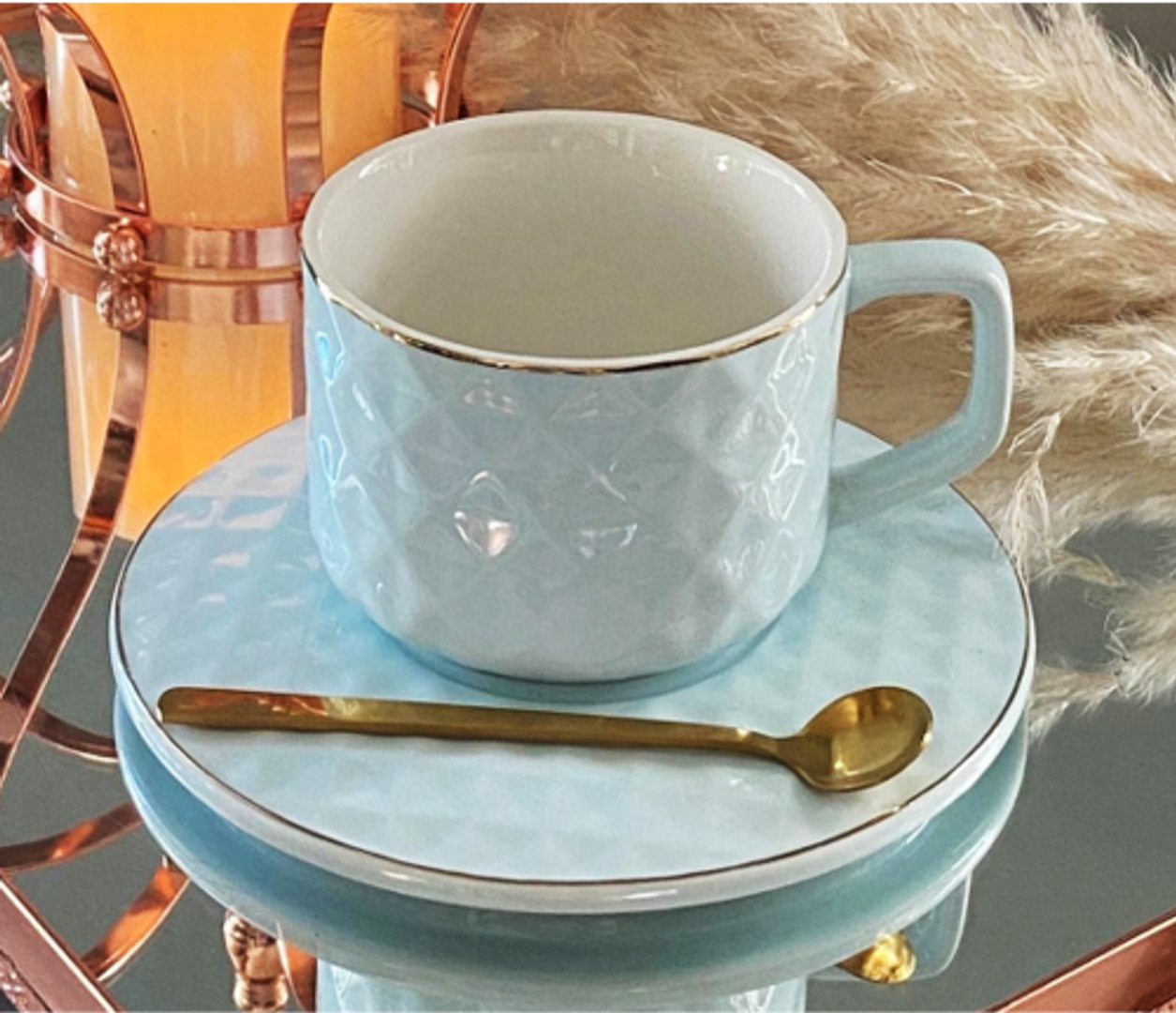 SET DE TAZA, PLATO Y CUCHARA