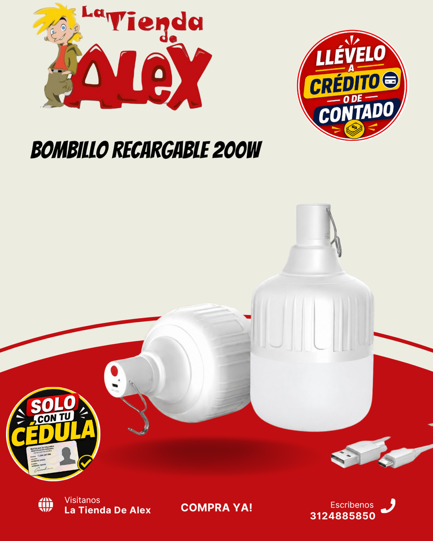 BOMBILLO RECARGABLE 200W