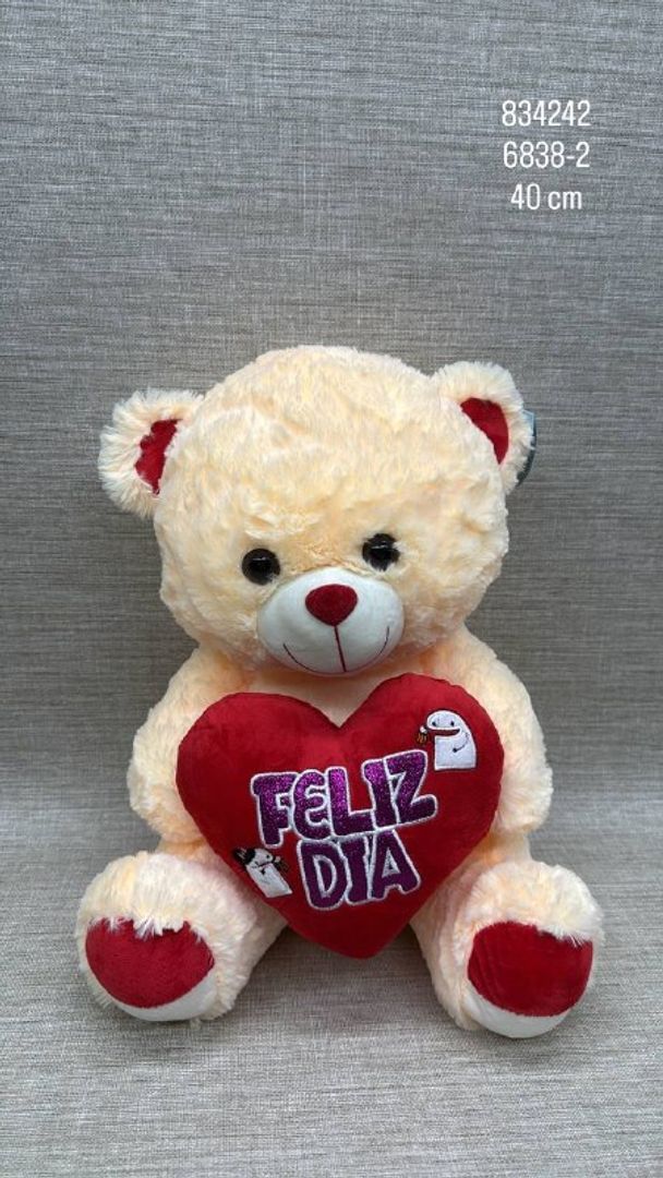 OSO CORAZÓN "FELIZ DÍA" 40 CM