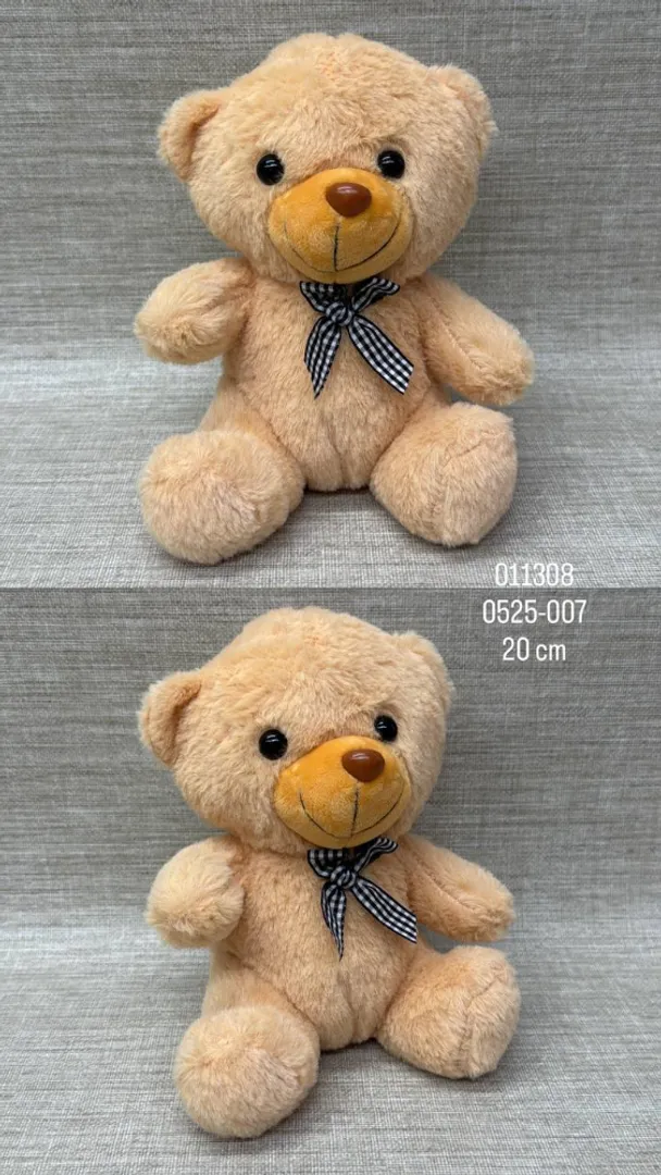 OSO MARRON CON CORBATA DE CUADROS 20 CM 