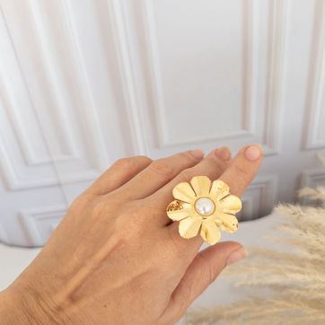 ANILLO FLOR PERLA - ITIEL - imagen 1