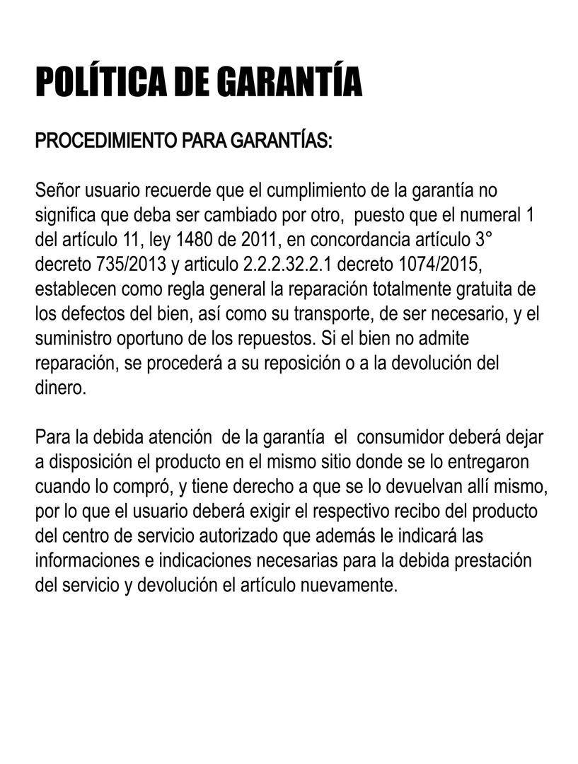 POLITICA DE GARANTIA