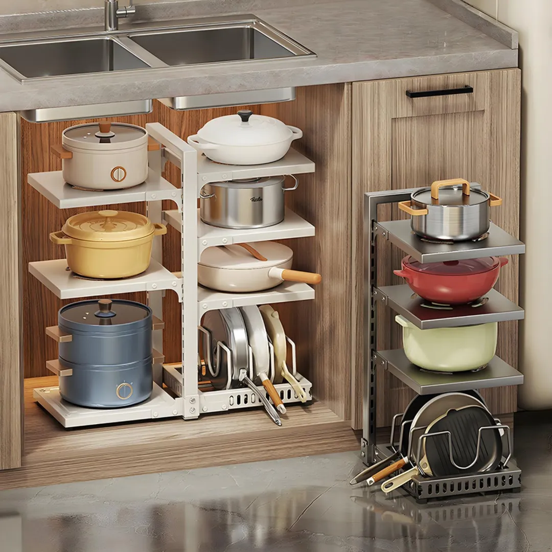 ESTANTE ORGANIZADOR OLLAS Y TAPAS METALICO GRANDE