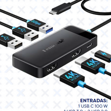 Imagen del producto CONVERSOR MULTIADAPTADOR 6 EN 1 TYPE C