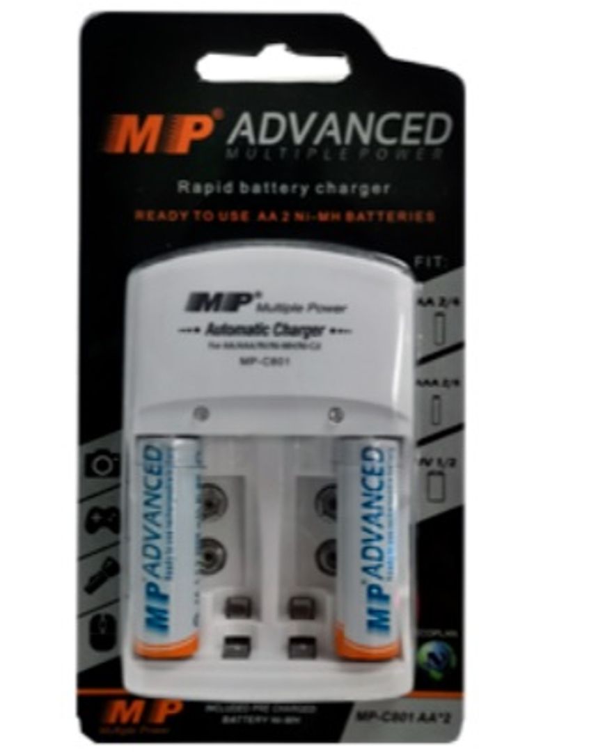 Pilas AA x 2 MP 3000mAh recargables con cargador multi