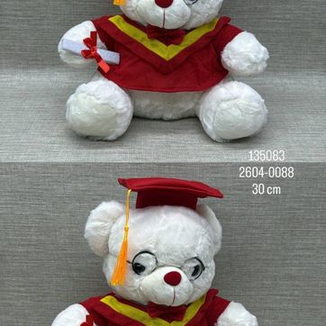 Imagen del producto OSO  BLANCO DE GRADO ROJO 30 CM 