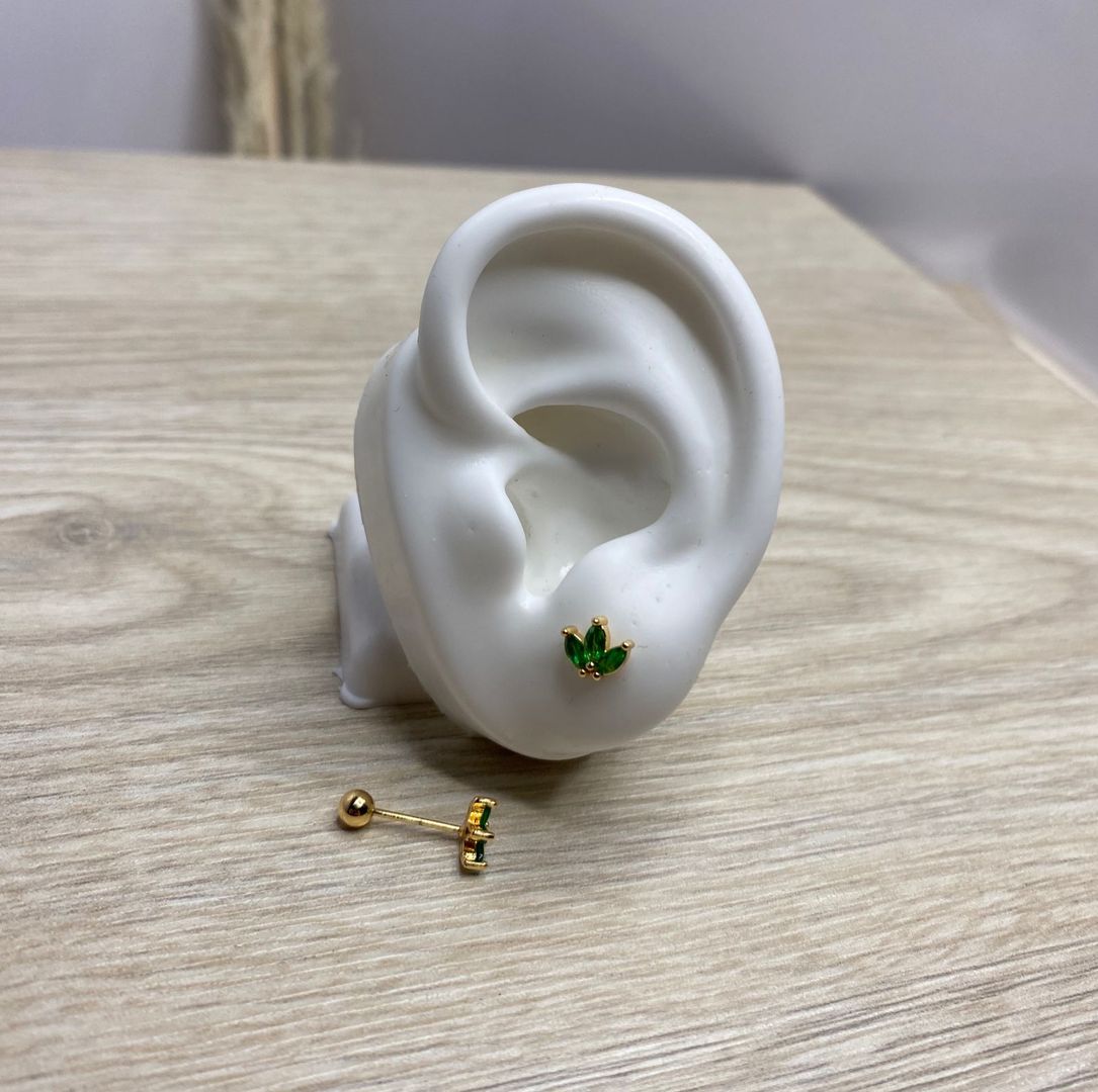Topo de seguridad, tres pétalos verde, covergold 