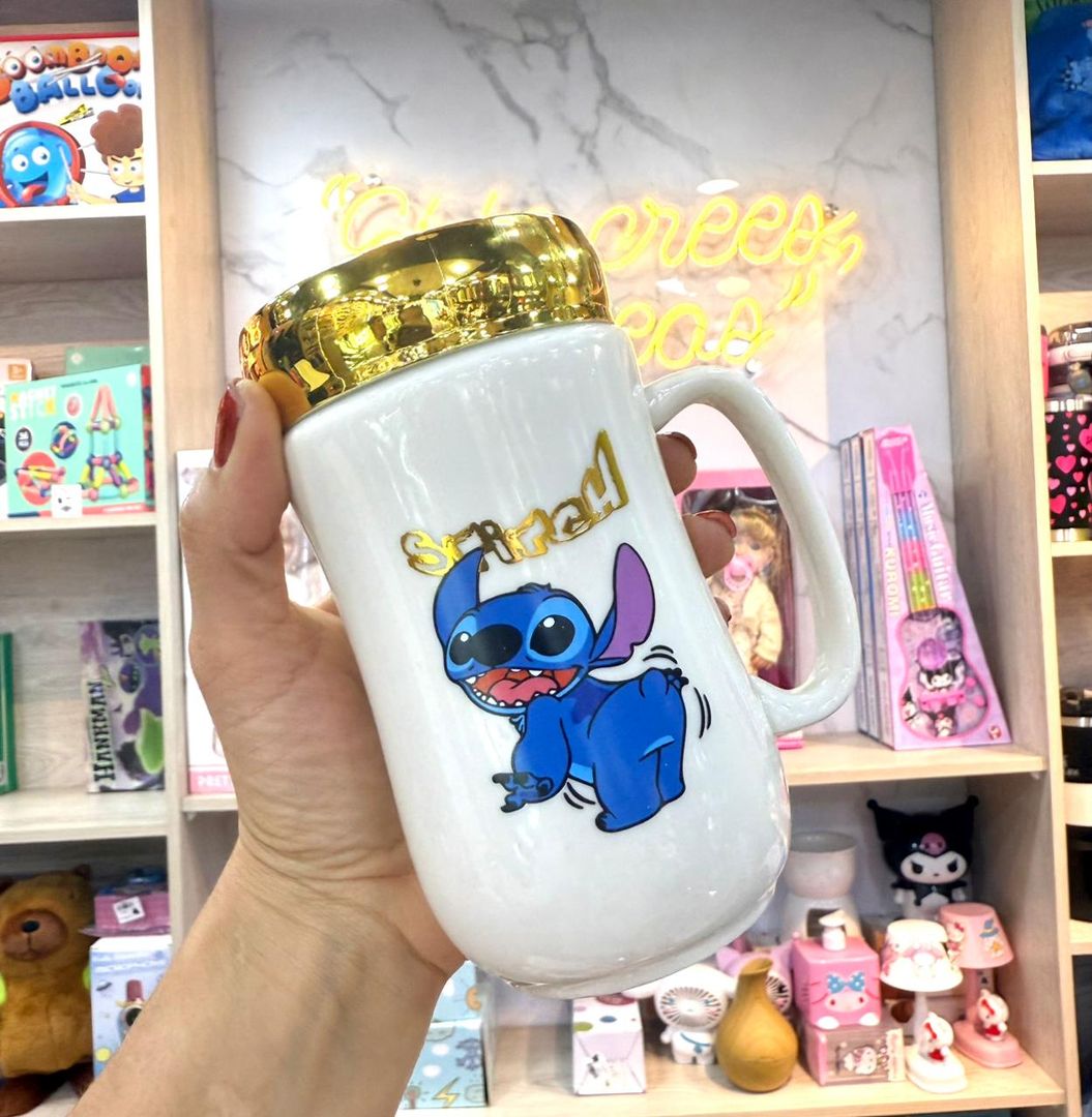 TAPA ESPEJO  DORADO STICH 