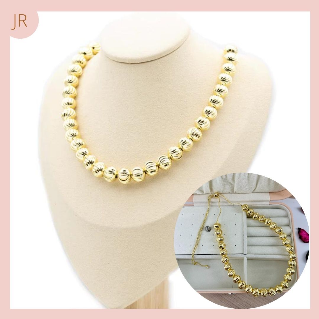 Cadena Diamantada Balin 10 mm Dorada