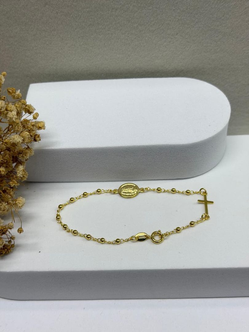 Pulsera denario virgen guadalupe de 18ccm