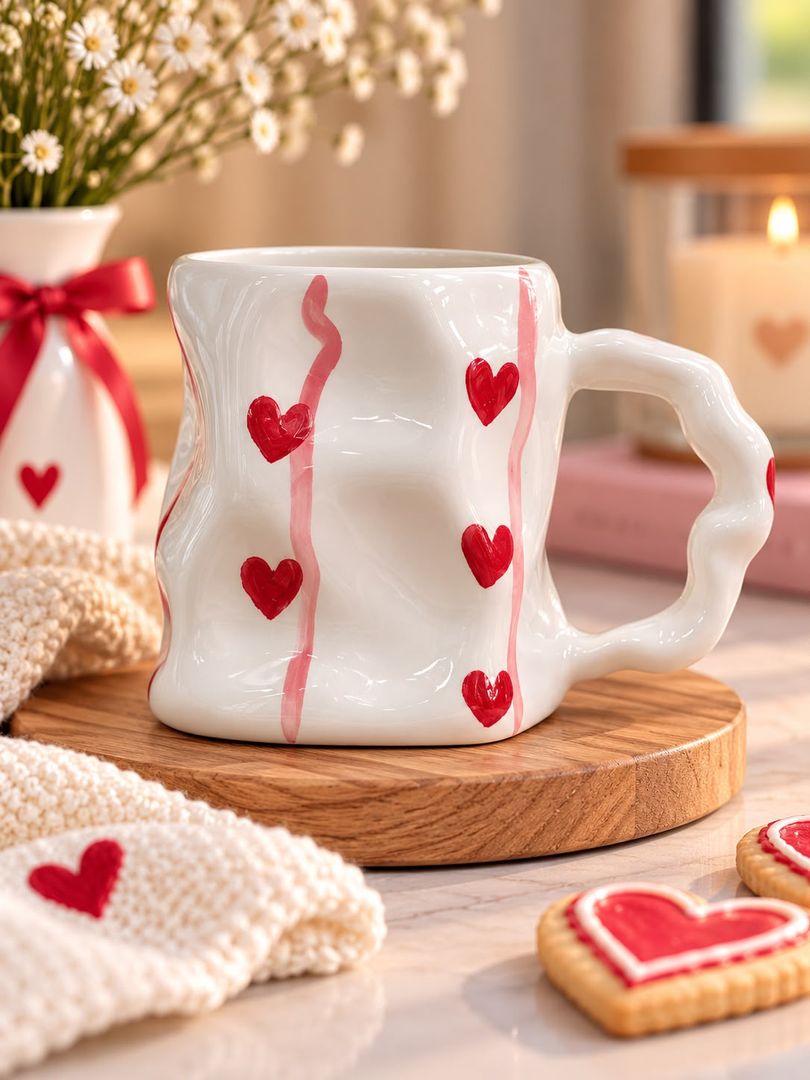 Mug ondulado corazones 