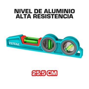 Imagen del producto NIVEL DE ALUMINIO 25.5 CM ALTA RESISTENCIA 