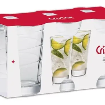 JUEGO X 6 VASO SPIRAL LARGO REF 0617CL6 CRISTAR - imagen 2