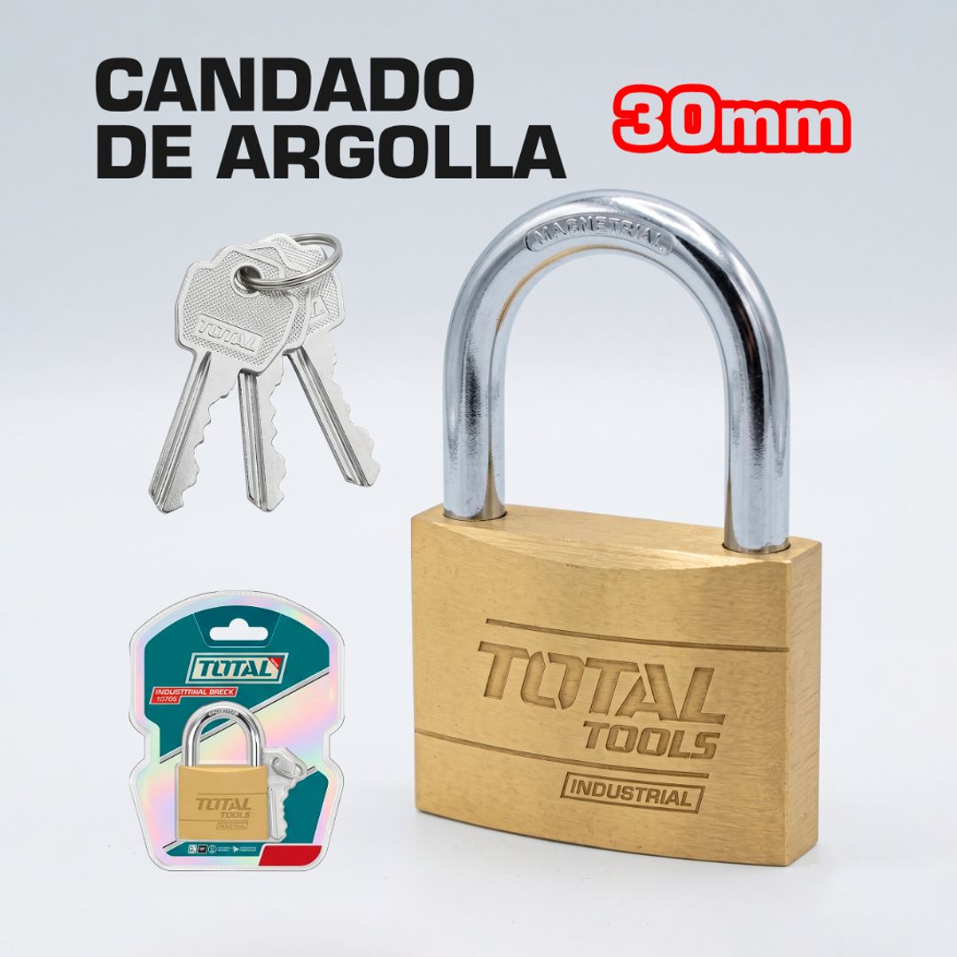 CANDADO DE ARGOLLA DORADO 30MM
