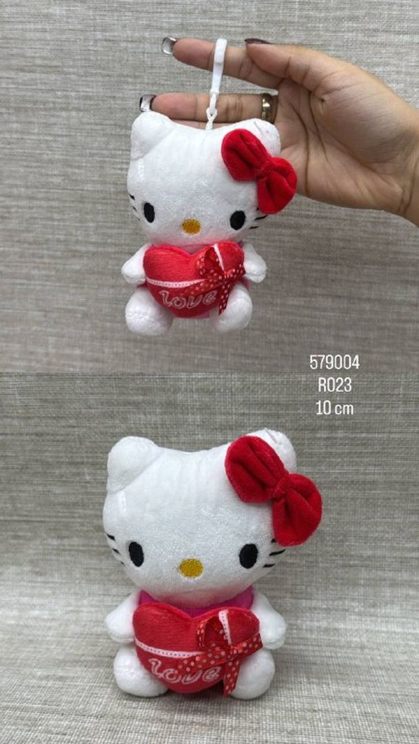 LLAVERO DE HELLO KITTY CON CORAZÓN 10 CM