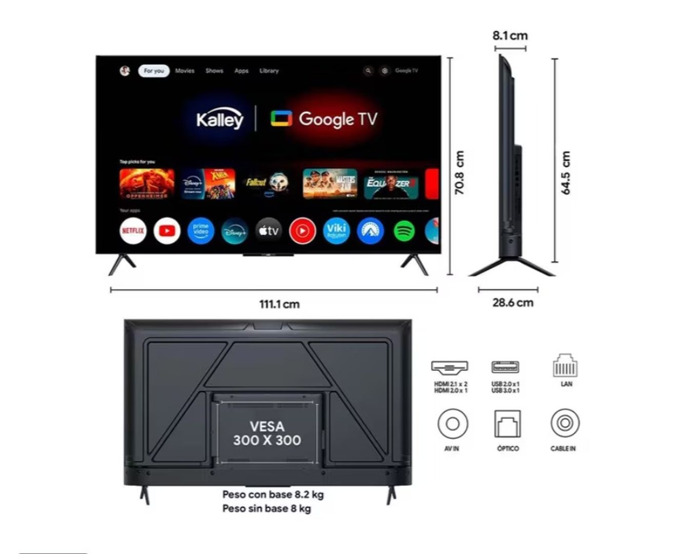 TELEVISOR KALLEY 50''  50GQ405A QLED 4K