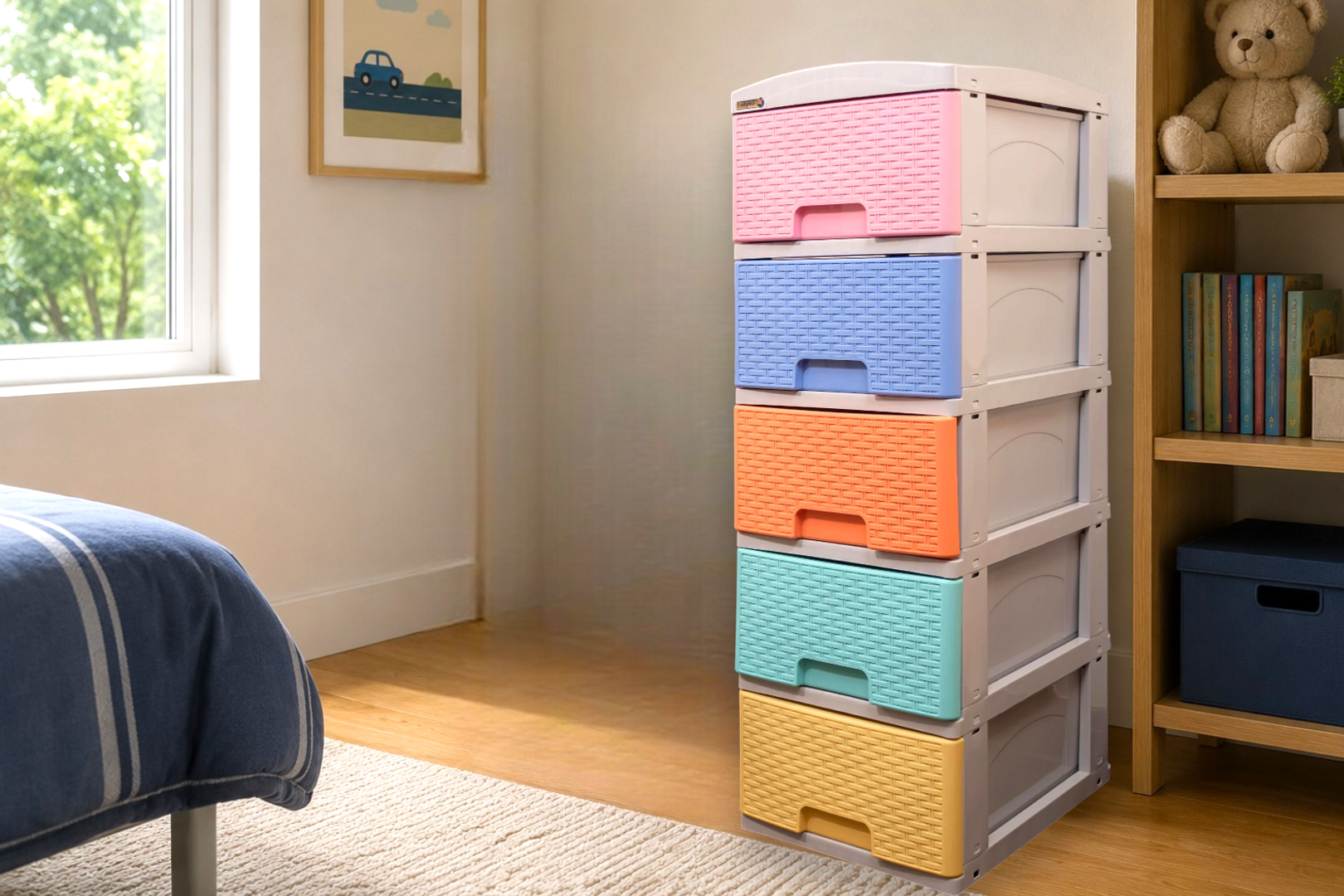 PRACTIMUEBLE PEQ X 5 RATTAN PASTEL-CLP