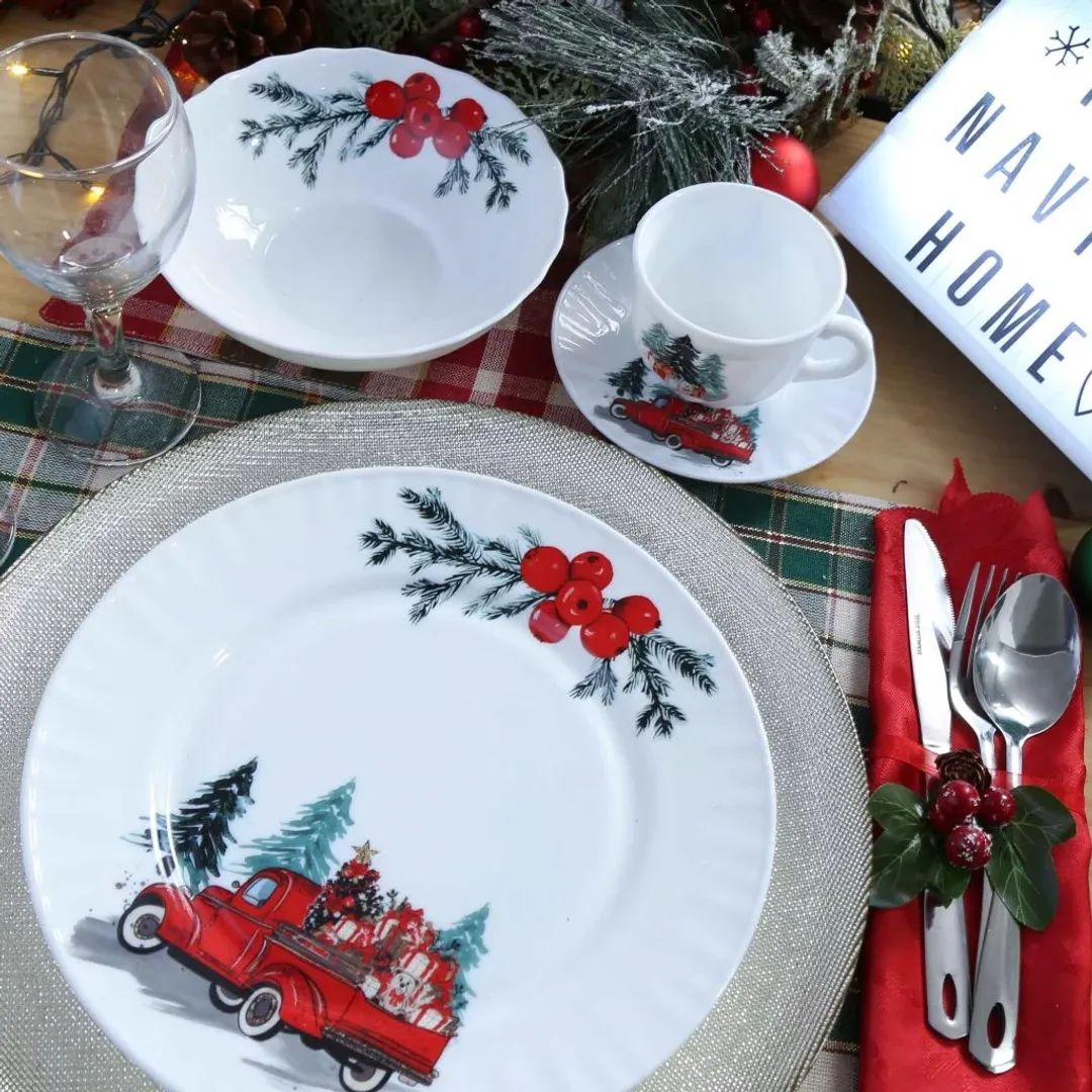 Vajilla Vitrocerámica Navideña – Noche Buena
