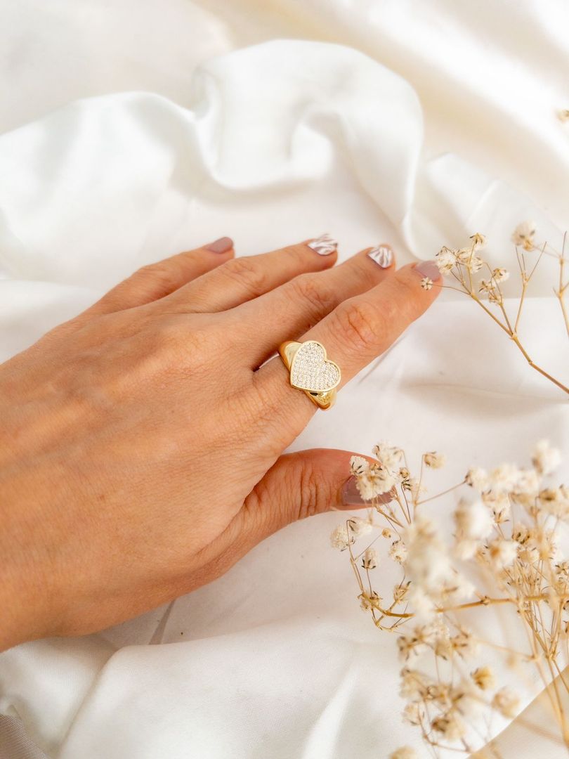 Anillo corazón micro circon 