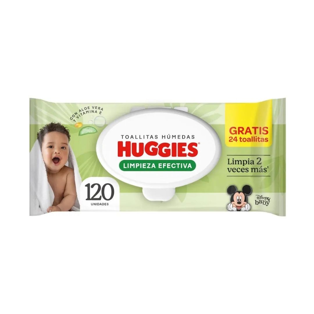 TOALLITAS HUMEDAS HUGGIES LIMPIEZA EFECTIVA*120