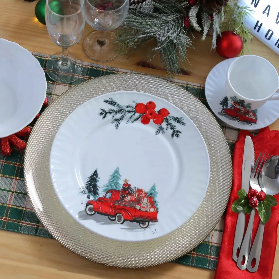 Vajilla Vitrocerámica Navideña – Noche Buena