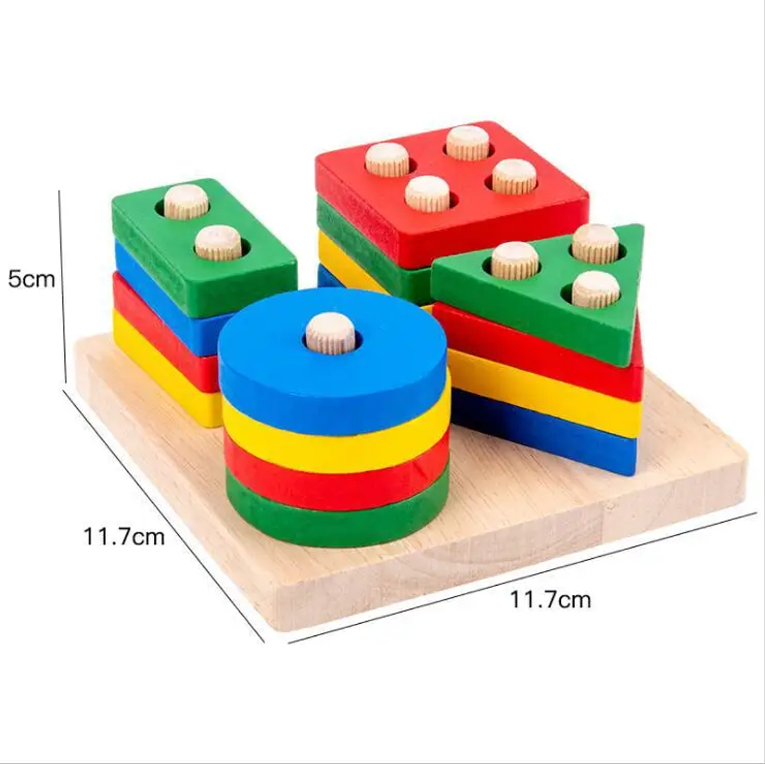 Juego Didactico Encajar Figura Geométrica Montessori Madera