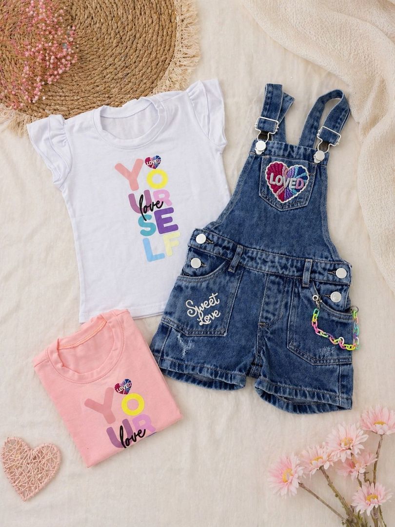 conjunto overol short bebita