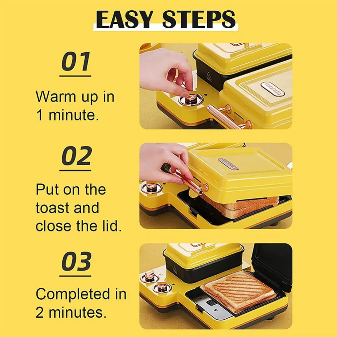 SANDUCHERA MAQUINA DESAYUNO MULTIFUNCIONAL ELECTRICA VB262A 