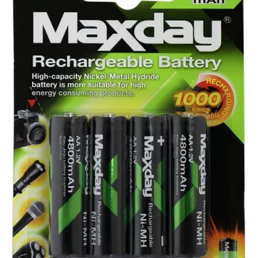 PILAS BATERIAS MAXDAY RECARGABLES AA 1.2V X4 - imagen 1