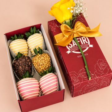 Imagen del producto CAJA X 6 FRESAS + ROSA