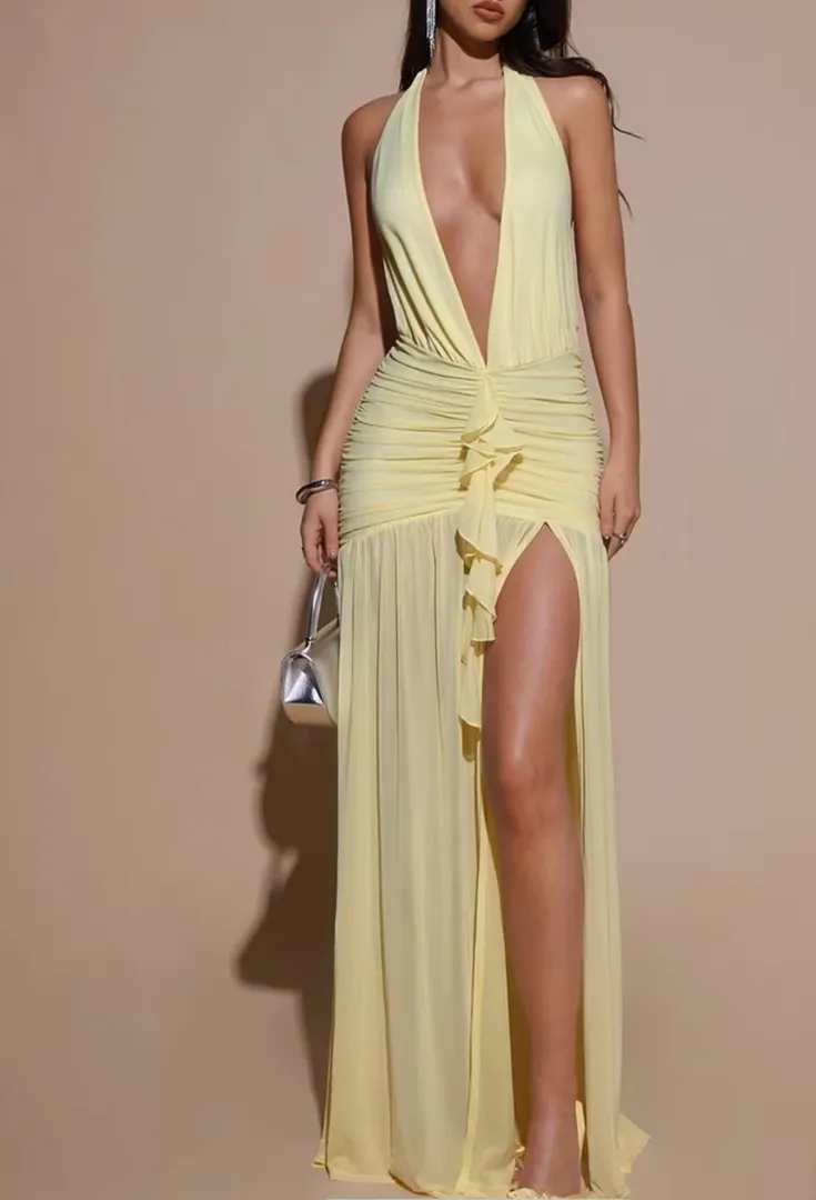 VESTIDO AMARLLO TALLA (XS)