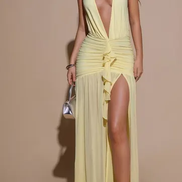 VESTIDO AMARLLO TALLA (XS) - imagen 1