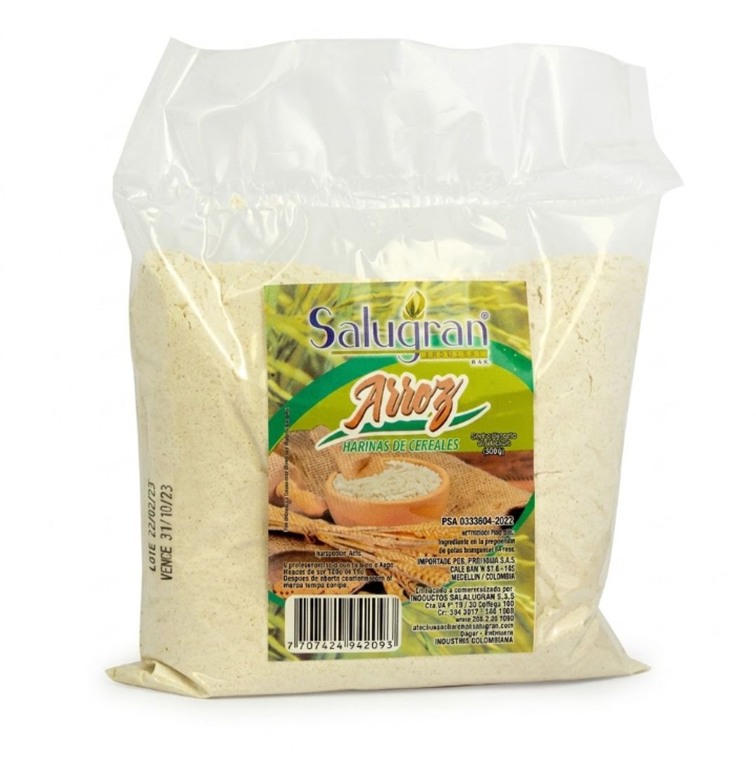 HARINA DE ARROZ NATURAL X 500GR SALUGRAN