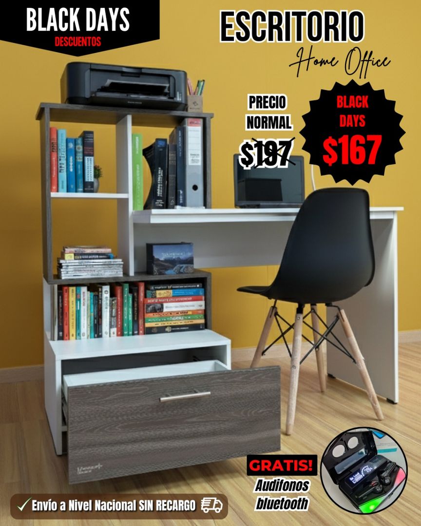 Escritorio Home Office promo Black Days
