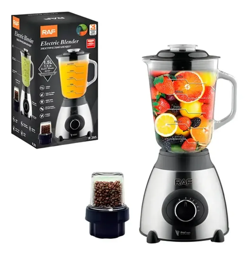 LICUADORA ELECTRICA DE VIDRIO 1.5L RAF 1000W