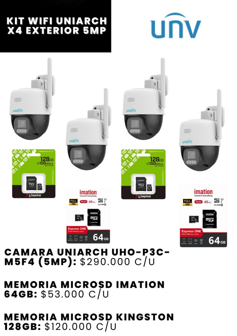 KIT WIFI UNIARCH X4 EXTERIOR 5MP