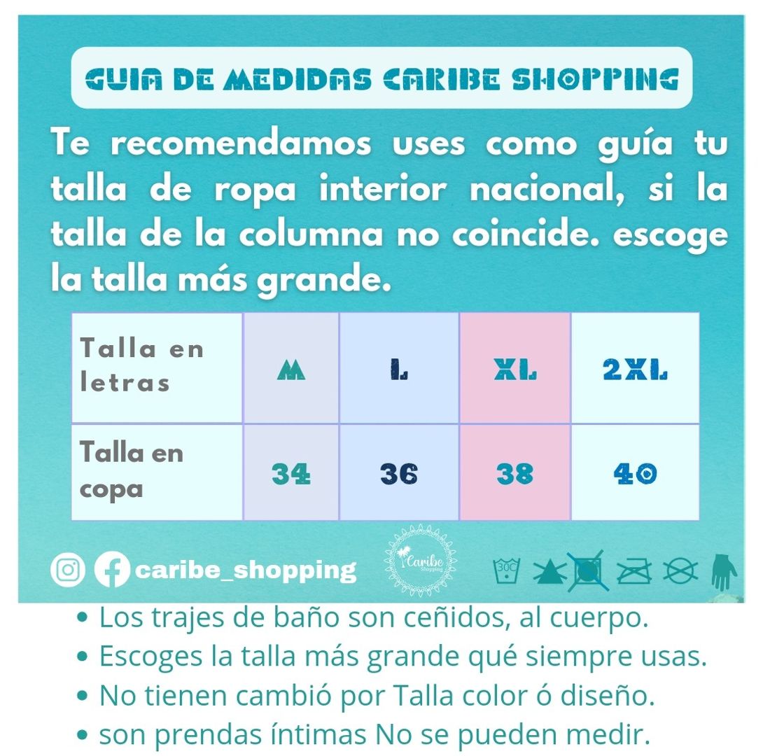 XL Bikini crop top copa Varilla, falda shorts forrado 