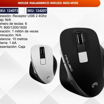 Imagen del producto MOUSE INALÁMBRICO MIKUSO 