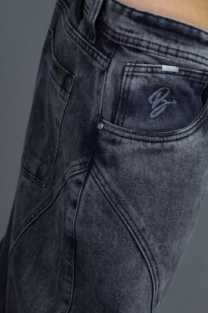 JEANS SUPER BAGGY CORTES GRIS