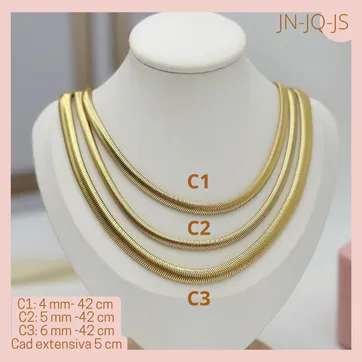 Imagen del producto Cadenas Serpiente Rodio Dorado 