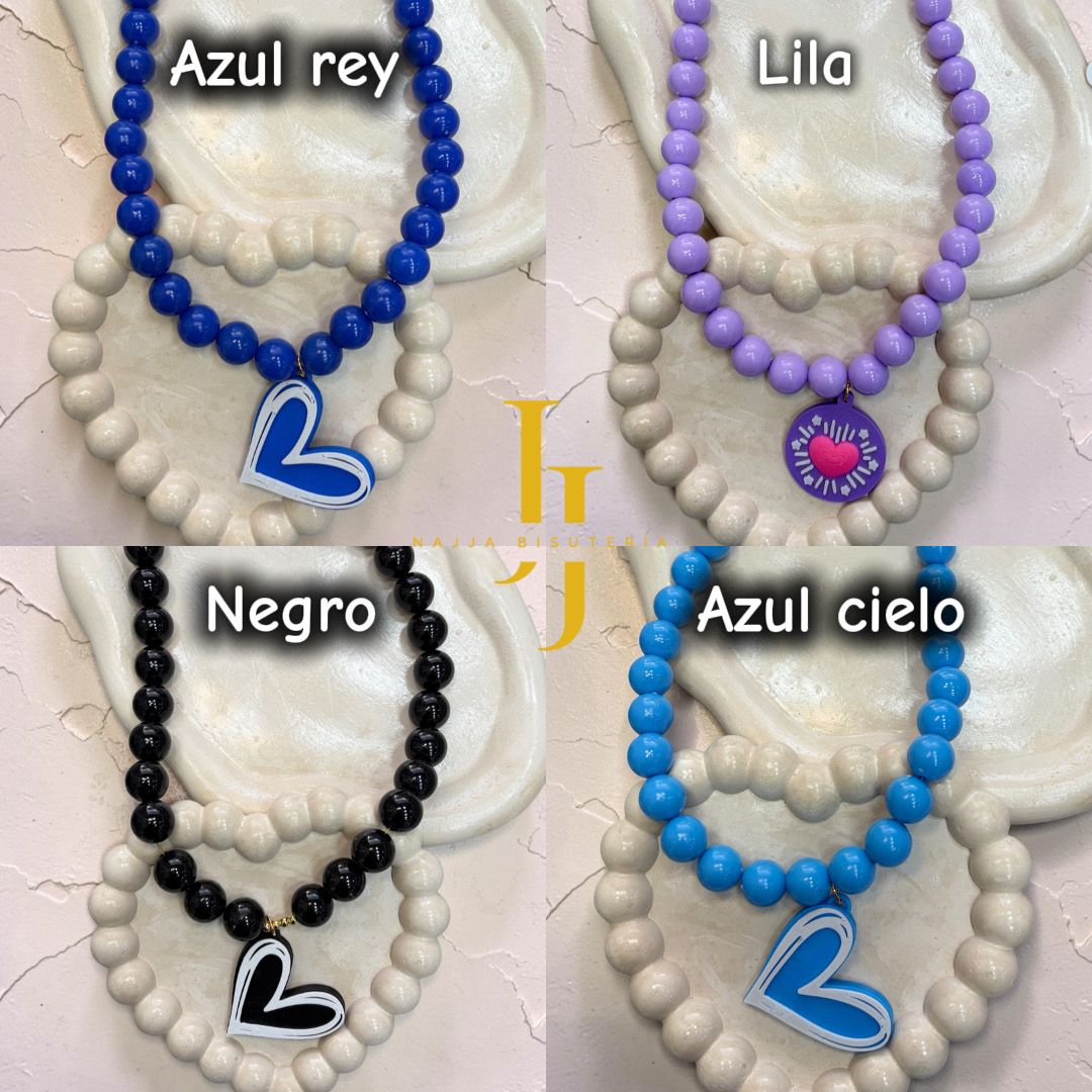 Collar y corazón chicle