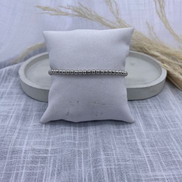 Pulsera perla, pequeña, plateada, covergold  - imagen 1